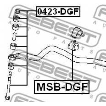 Тяга / стойка стабилизатора FEBEST 0423-DGF