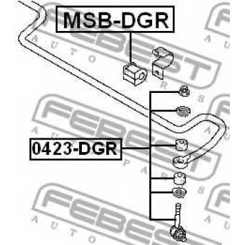Тяга / стойка стабилизатора FEBEST 0423-DGR-1