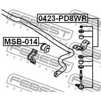 Тяга / стойка стабилизатора FEBEST 0423-PD8WR