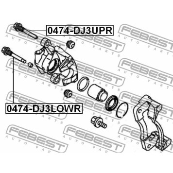 Направляющий болт корпуса скобы тормоза FEBEST 0474-DJ3UPR-1