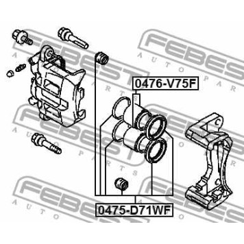 Ремкомплект тормозного суппорта FEBEST 0475-D71WF-2