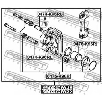 Тормозной суппорт FEBEST 0477-K94WRL