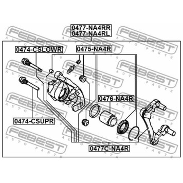 Тормозной суппорт FEBEST 0477-NA4RR-1