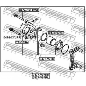 Тормозной суппорт FEBEST 0477-V97RR