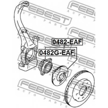 Ступица колеса FEBEST 0482G-EAF-1