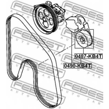 Натяжной ролик поликлинового ременя FEBEST 0487-KB4T