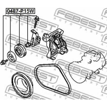 Натяжной ролик поликлинового ременя FEBEST 0487-P15W