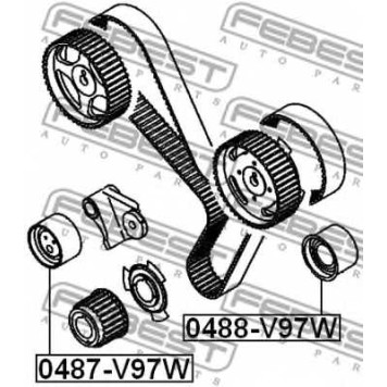 Натяжной ролик ременя ГРМ FEBEST 0487-V97W