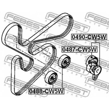 Натяжитель ремня FEBEST 0490-CW5W