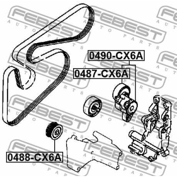 Натяжитель ремня FEBEST 0490-CX6A-3