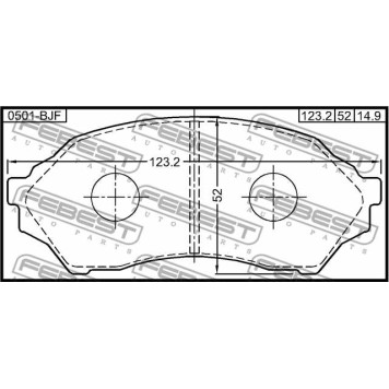 Колодки тормозные дисковые передний <b>FEBEST 0501-BJF</b>-2