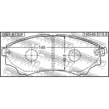 Колодки тормозные дисковые передний <b>FEBEST 0501-BT50F</b>-1