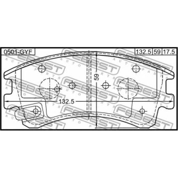 Колодки тормозные дисковые передний <b>FEBEST 0501-GYF</b>