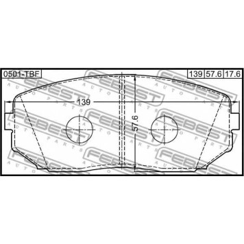 Колодки тормозные дисковые передний <b>FEBEST 0501-TBF</b>