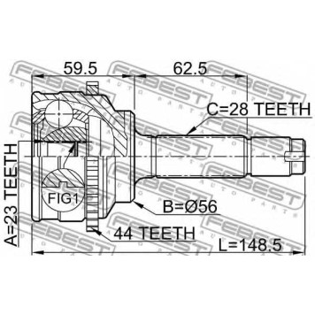 Шарнир приводного вала FEBEST 0510-039A44