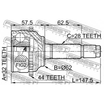 Шарнир приводного вала FEBEST 0510-044A44