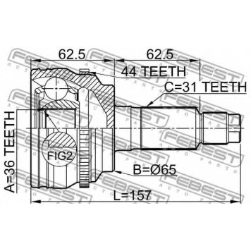 Шарнир приводного вала FEBEST 0510-CX7A44-1