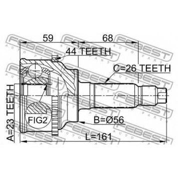 Шарнир приводного вала FEBEST 0510-FRA44-1