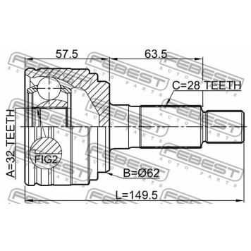 Шарнир приводного вала FEBEST 0510-GHMT-1