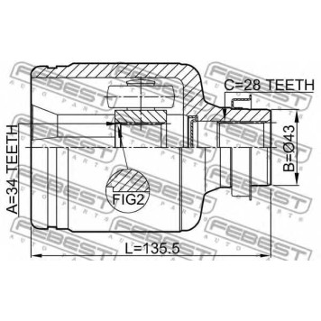 Шарнир приводного вала FEBEST 0511-BL23MTRH-1