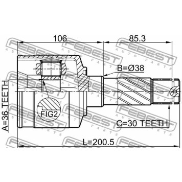 Шарнир приводного вала FEBEST 0511-BT50RH-2