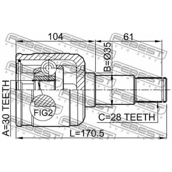 Шарнир приводного вала FEBEST 0511-GFLH