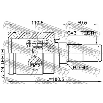 Шарнир приводного вала FEBEST 0511-GJATLH-2