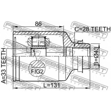 Шарнир приводного вала FEBEST 0511-M6ATRH