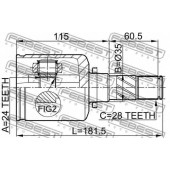 Шарнир приводного вала FEBEST 0511-MZ5ATLH