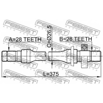 Приводной вал FEBEST 0512-626GE