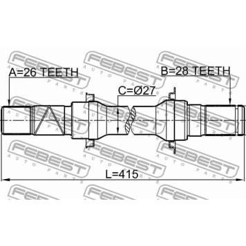 Приводной вал FEBEST 0512-BL16AT-2