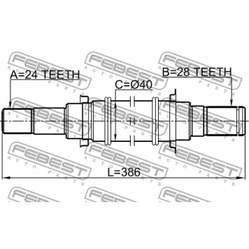 Приводной вал FEBEST 0512-BL16MT-2