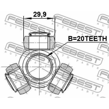 Муфта с шипами приводного вала FEBEST 0516-DY3WAT-2