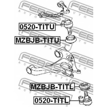 Несущий / направляющий шарнир FEBEST 0520-TITL