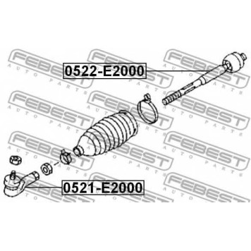 Наконечник поперечной рулевой тяги FEBEST 0521-E2000