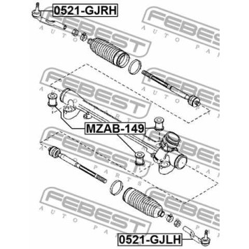 Наконечник поперечной рулевой тяги FEBEST 0521-GJRH-1