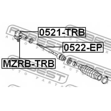 Наконечник поперечной рулевой тяги FEBEST 0521-TRB