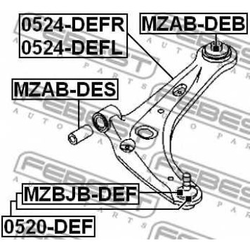 Рычаг независимой подвески колеса FEBEST 0524-DEFR
