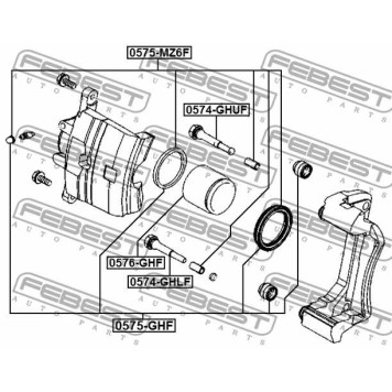 Поршень корпуса скобы тормоза FEBEST 0576-GHF-1