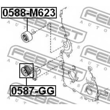 Натяжной ролик поликлинового ременя FEBEST 0587-GG
