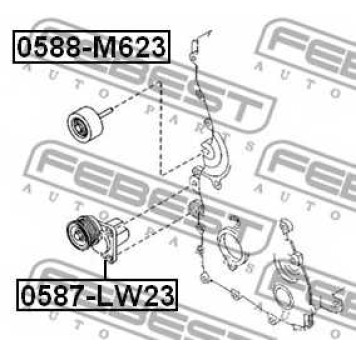Паразитный / ведущий ролик поликлинового ременя FEBEST 0588-M623