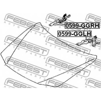 Монтажный комплект, капот двигателя FEBEST 0599-GGLH