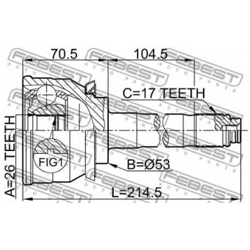 Шрус наружный 26x53x17 FEBEST 0610-004
