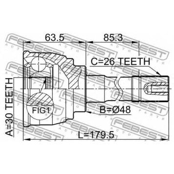 Шарнир приводного вала FEBEST 0710-034