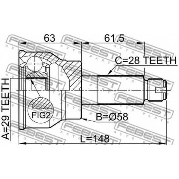 Шарнир приводного вала FEBEST 0710-037-1