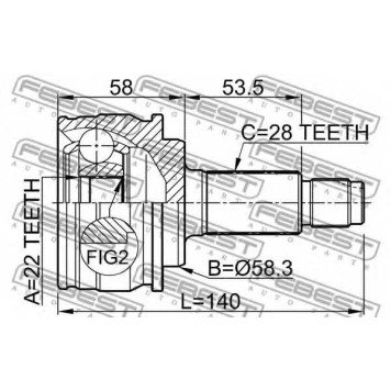 Шарнир приводного вала FEBEST 0710-GVJB-1