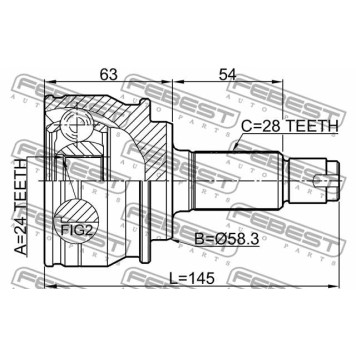 Шарнир приводного вала FEBEST 0710-GVJBR-3