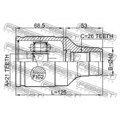 Шарнир приводного вала FEBEST 0711-LNRH