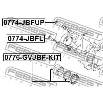 Направляющий болт корпуса скобы тормоза FEBEST 0774-JBFL-1
