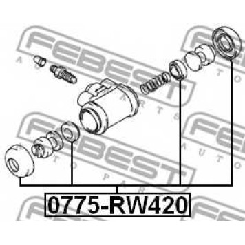Ремкомплект тормозного суппорта FEBEST 0775-RW420